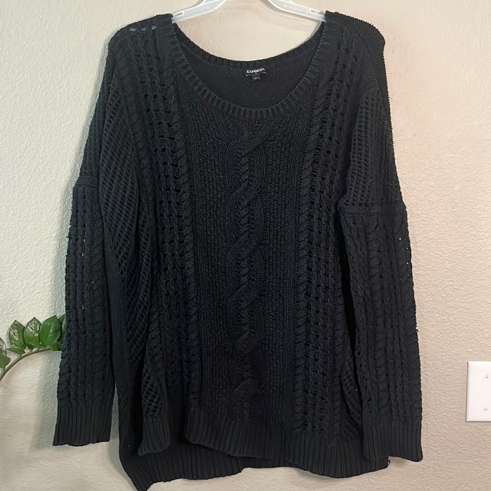 Express Large Cable Knit Grunge Sweater Tunic